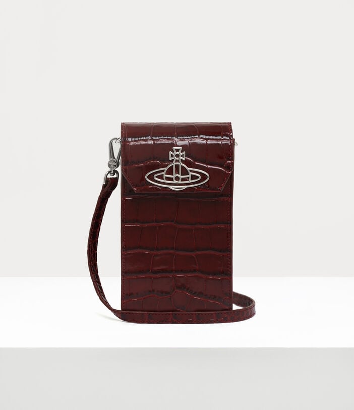 Vivienne Westwood CROCODILE THIN LINE ORB PHONE BAG